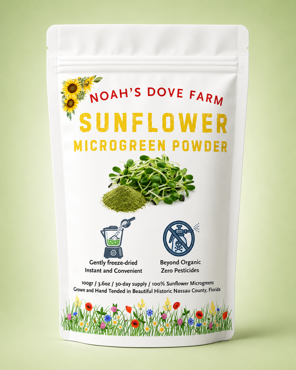 Sunflower Shoot Microgreen Powder